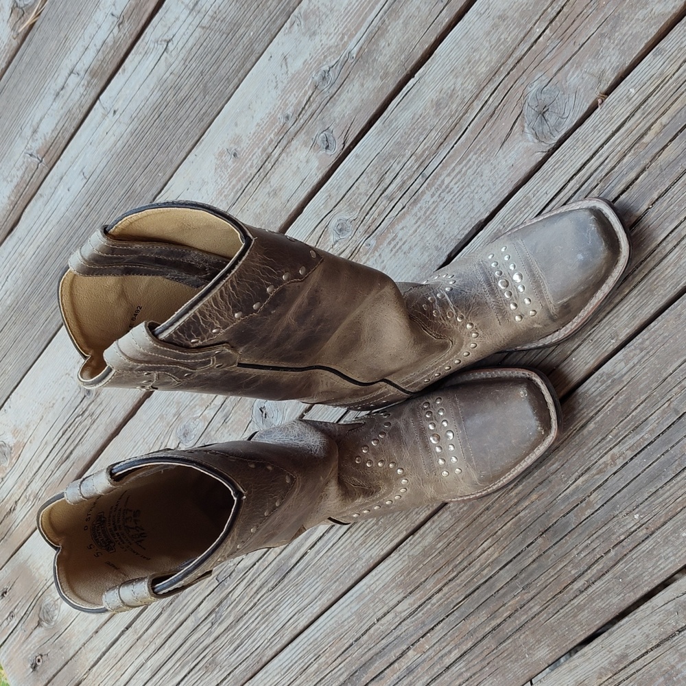 Grey Narrow Square Toe Smoky Mountain Western Boots